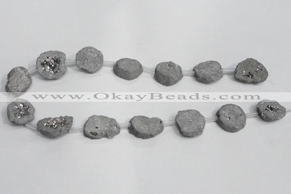 CNG1571 15*20mm - 20*25mm freeform plated druzy agate beads