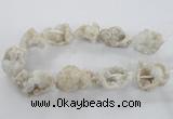 CNG1647 15.5 inches 22*30mm - 25*45mm nuggets plated druzy agate beads