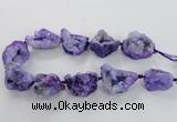 CNG1648 15.5 inches 22*30mm - 25*45mm nuggets plated druzy agate beads