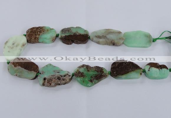 CNG1655 15.5 inches 20*30mm - 30*35mm freeform australia chrysoprase beads