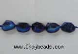 CNG1660 8 inches 20*25mm - 25*30mm freeform plated druzy agate beads