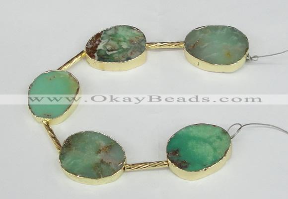 CNG1678 8 inches 20*25mm - 22*30mm freeform Australia chrysoprase beads