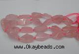 CNG1703 15.5 inches 15*20mm - 18*38mm nuggets rose quartz beads