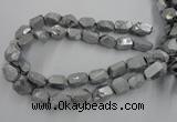 CNG1800 13*18mm - 15*20mm faceted nuggets plated quartz beads