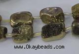 CNG2001 15.5 inches 8*12mm - 10*15mm nuggets plated quartz beads