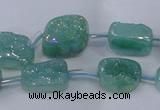 CNG2003 15.5 inches 8*12mm - 10*15mm nuggets plated quartz beads