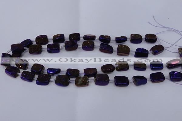 CNG2005 15.5 inches 8*12mm - 10*15mm nuggets plated quartz beads