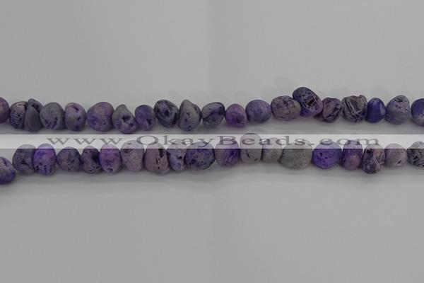 CNG2012 15.5 inches 8*10mm - 10*14mm nuggets plated druzy agate beads