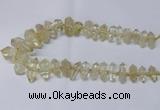 CNG2151 15.5 inches 10*25mm - 15*40mm faceted nuggets lemon quartz beads