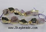 CNG2156 7.5 inches 18*25mm - 22*30mm nuggets druzy amethyst beads