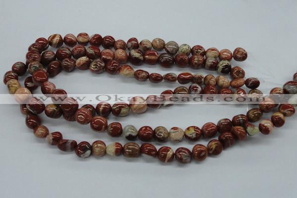 CNG217 15.5 inches 10*12mm nuggets red jasper gemstone beads