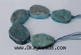 CNG2173 7.5 inches 25*35mm - 35*40mm freeform druzy agate beads