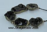 CNG2314 7.5 inches 25*35mm - 35*40mm freeform druzy agate beads