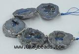 CNG2320 7.5 inches 25*35mm - 35*40mm freeform druzy agate beads