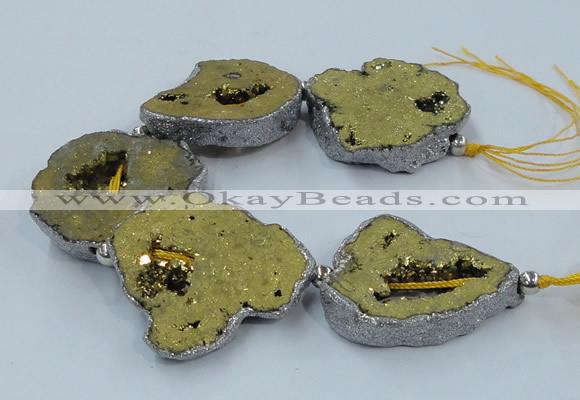 CNG2327 7.5 inches 35*40mm - 45*50mm freeform druzy agate beads