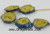 CNG2350 7.5 inches 25*35mm - 35*40mm freeform druzy agate beads