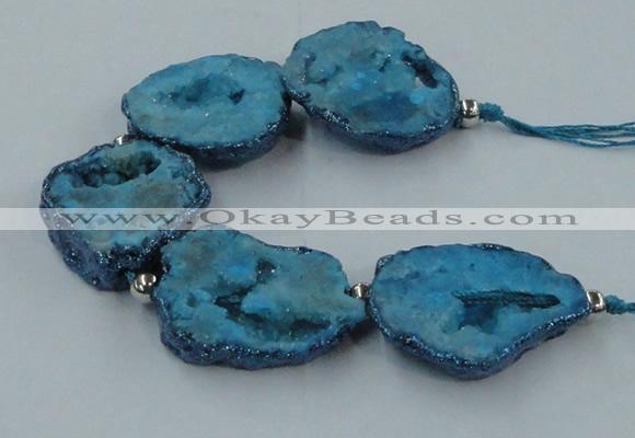 CNG2351 7.5 inches 25*35mm - 35*40mm freeform druzy agate beads