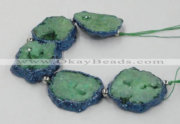 CNG2352 7.5 inches 25*35mm - 35*40mm freeform druzy agate beads