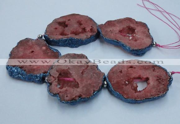 CNG2357 7.5 inches 40*50mm - 55*60mm freeform druzy agate beads