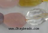 CNG237 15.5 inches 15*20mm – 15*30mm faceted nuggets mixed quartz beads