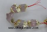 CNG2386 7.5 inches 15*25mm - 20*30mm nuggets rose quartz beads