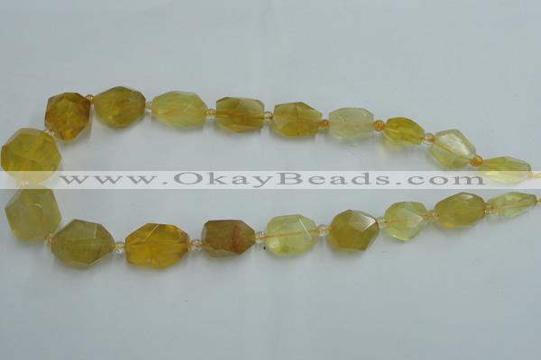 CNG240 10*15mm - 20*22mm faceted nuggets citrine gemstone beads