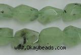 CNG241 10*12mm - 15*16mm faceted nuggets green rutilated quartz beads