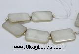 CNG2460 7.5 inches 30*50mm - 32*55mm faceted rectangle agate beads