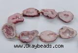 CNG2493 15.5 inches 30*40mm - 40*50mm freeform plated druzy agate beads