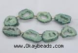 CNG2495 15.5 inches 30*40mm - 40*50mm freeform plated druzy agate beads