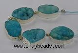 CNG2600 7.5 inches 25*35mm - 30*40mm freeform druzy agate beads