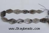 CNG2711 18*25mm - 25*35mm freeform black rutilated quartz beads