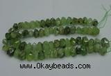 CNG2719 10*14mm - 13*18mm faceted nuggets green rutilated quartz beads