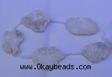 CNG2755 15.5 inches 28*35mm - 40*45mm freeform plated druzy agate beads