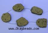 CNG2758 15.5 inches 28*35mm - 40*45mm freeform plated druzy agate beads