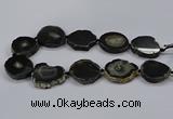 CNG2781 15.5 inches 30*35mm - 35*40mm freeform agate beads