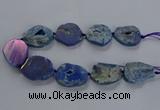 CNG2813 15.5 inches 25*35mm - 30*45mm freeform druzy agate beads