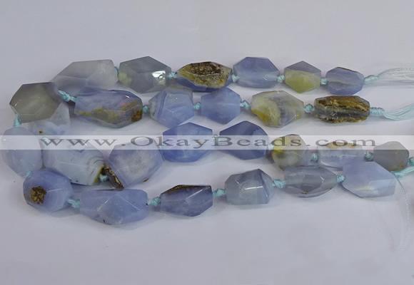 CNG2835 15.5 inches 12*16mm - 22*35mm nuggets blue lace agate beads