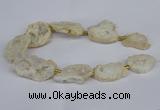 CNG2888 15.5 inches 25*30mm - 30*35mm freeform plated druzy agate beads