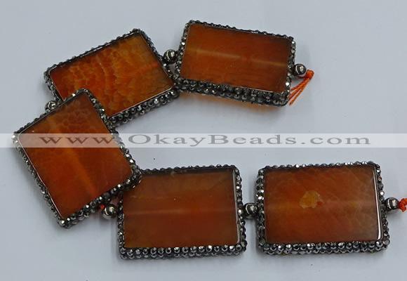 CNG2921 7.5 inches 35*45mm rectangle agate gemstone beads wholesale