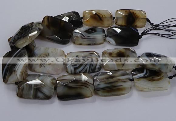 CNG2932 15.5 inches 30*40mm faceted freeform agate beads