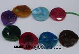 CNG2963 15.5 inches 42*45mm - 45*50mm faceted freeform agate beads