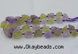 CNG3022 15*20mm - 22*30mm nuggets amethyst & lemon quartz beads