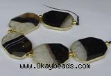 CNG3033 7.5 inches 30*40mm - 35*45mm faceted freeform druzy agate beads