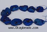 CNG3093 15.5 inches 25*30mm - 35*50mm freeform plated druzy agate beads