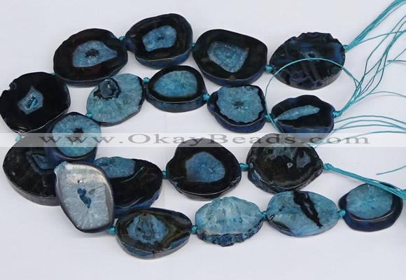 CNG3134 15.5 inches 30*35mm - 35*45mm freeform druzy agate beads