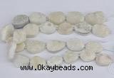 CNG3140 15.5 inches 22*30mm - 28*40mm freeform plated druzy agate beads