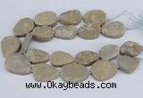 CNG3141 15.5 inches 22*30mm - 28*40mm freeform plated druzy agate beads