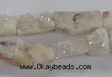 CNG3150 15.5 inche 8*15mm - 11*20mm freeform plated druzy agate beads