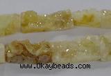 CNG3154 15.5 inche 8*15mm - 11*20mm freeform plated druzy agate beads